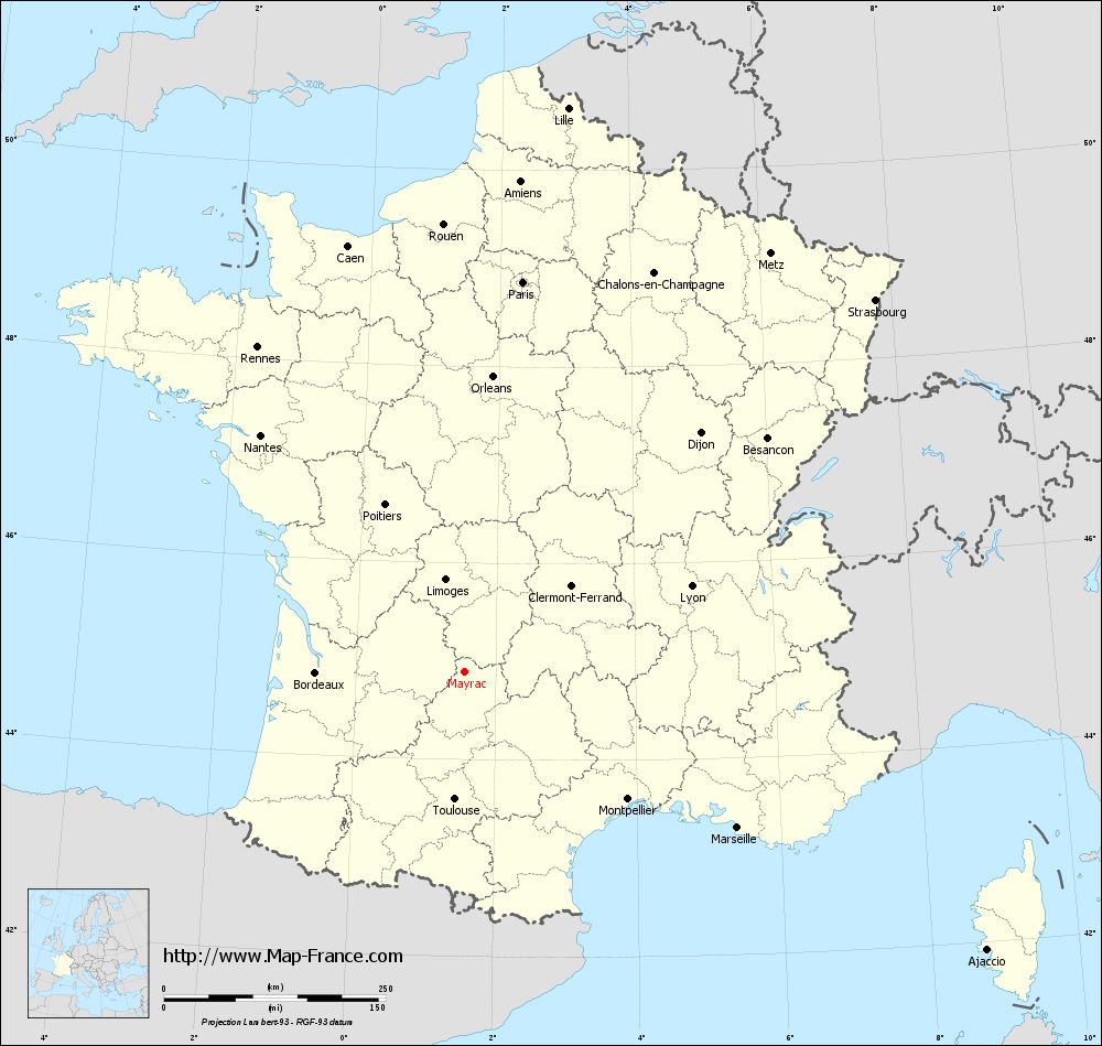 ROAD MAP MAYRAC maps of Mayrac 46200