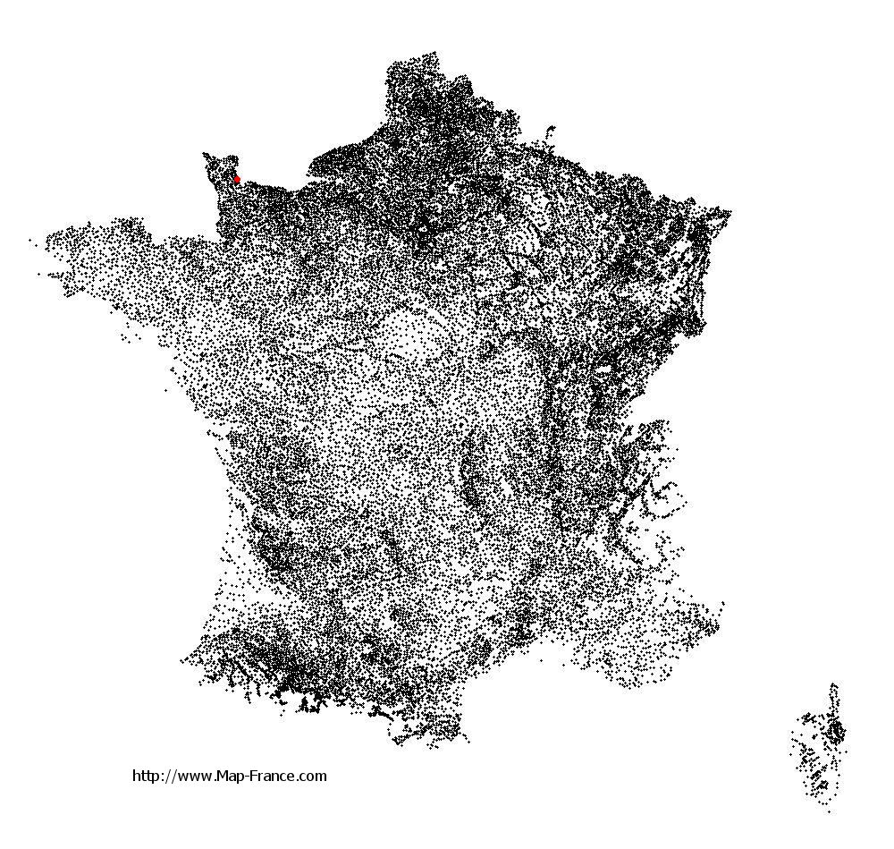 Audouville-la-Hubert on the municipalities map of France