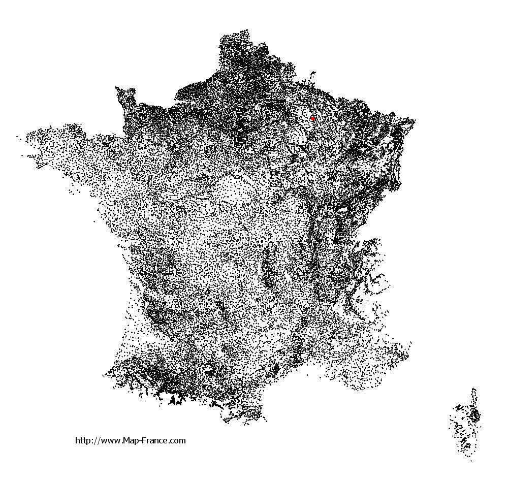 Hans on the municipalities map of France