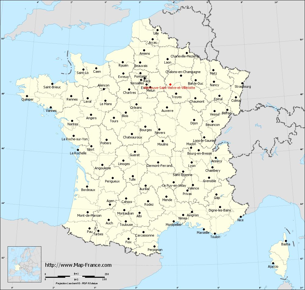 Administrative map of Villeneuve-Saint-Vistre-et-Villevotte