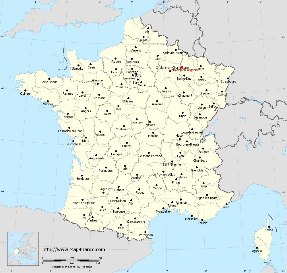 Administrative map of Clermont-en-Argonne