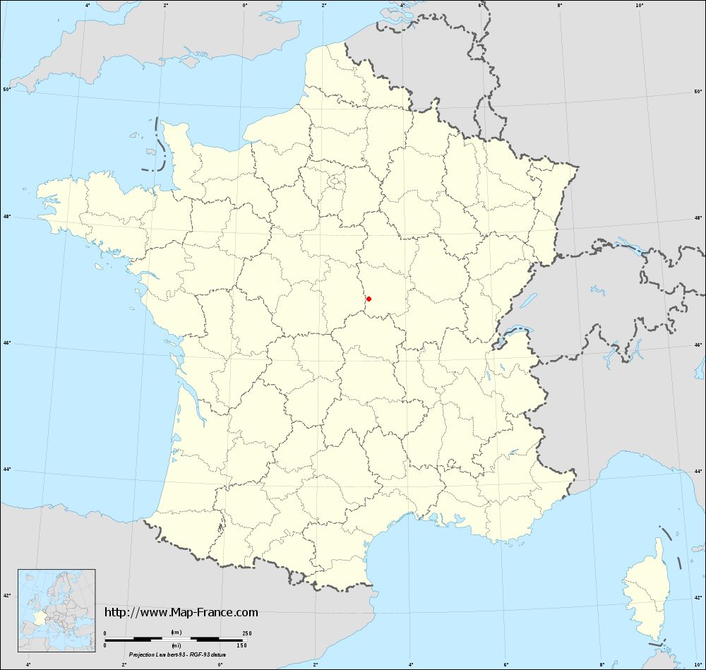 Administrative France Map Nevers 