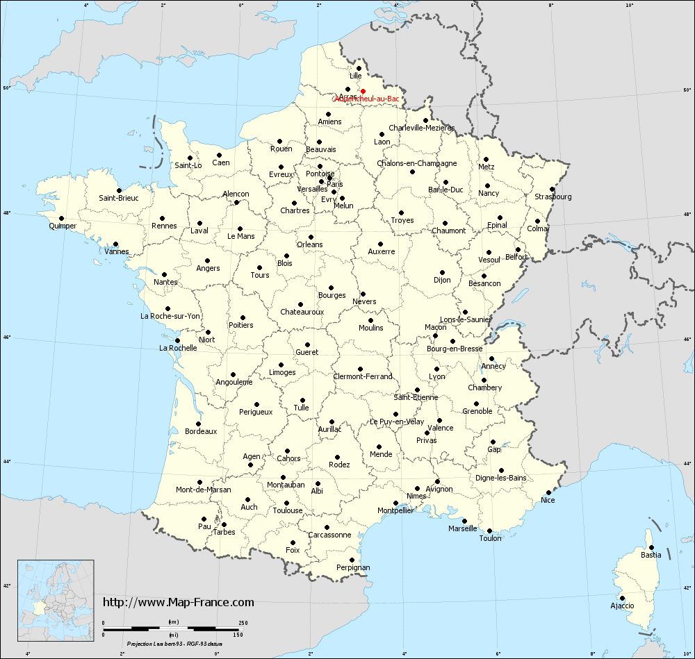 Administrative map of Aubencheul-au-Bac