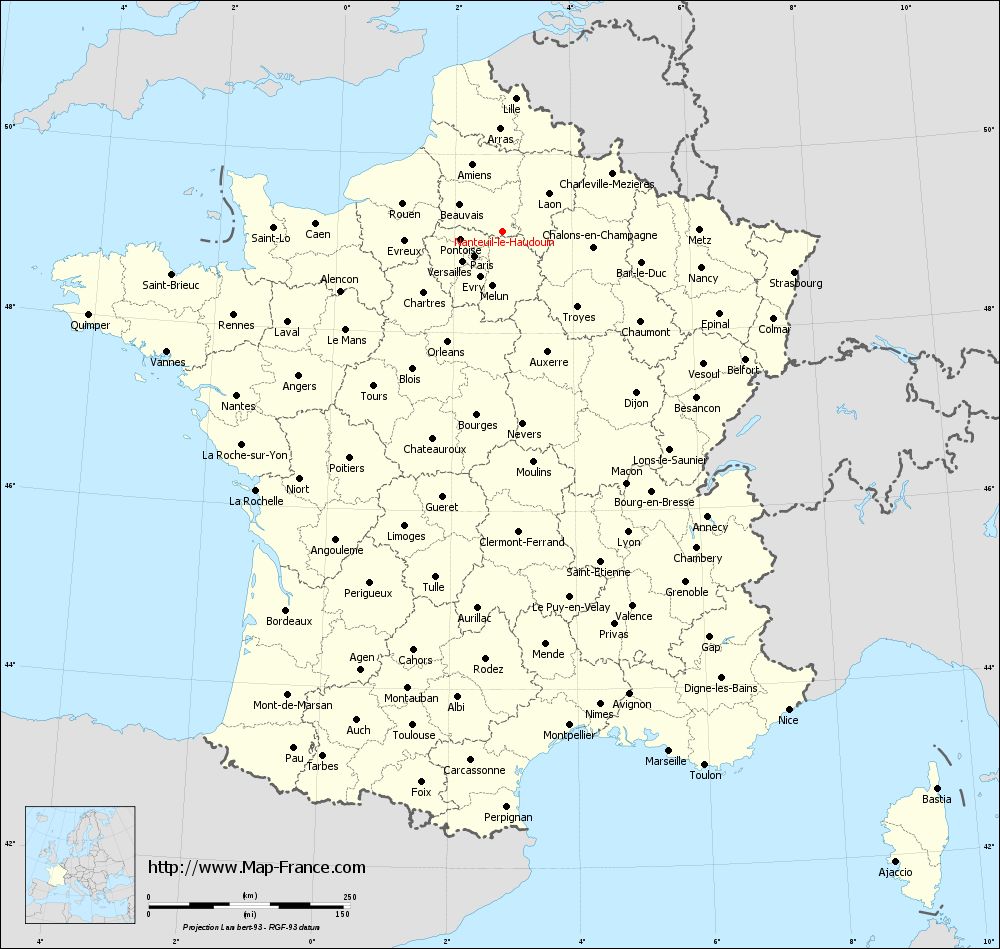 Administrative map of Nanteuil-le-Haudouin
