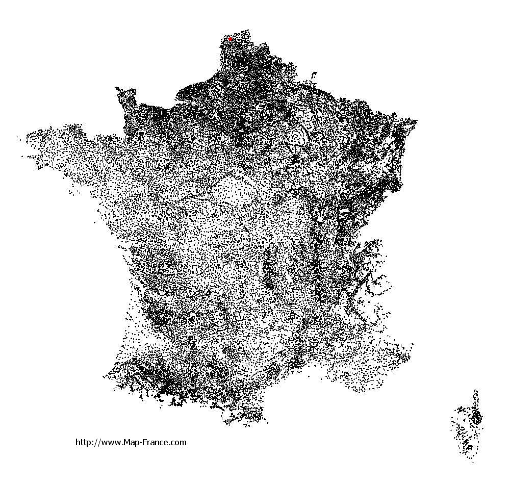 Andres on the municipalities map of France