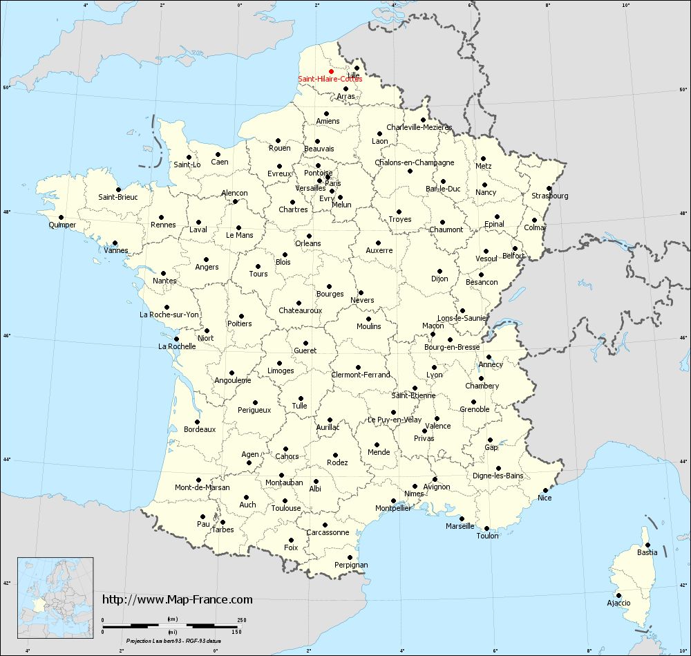 Administrative map of Saint-Hilaire-Cottes