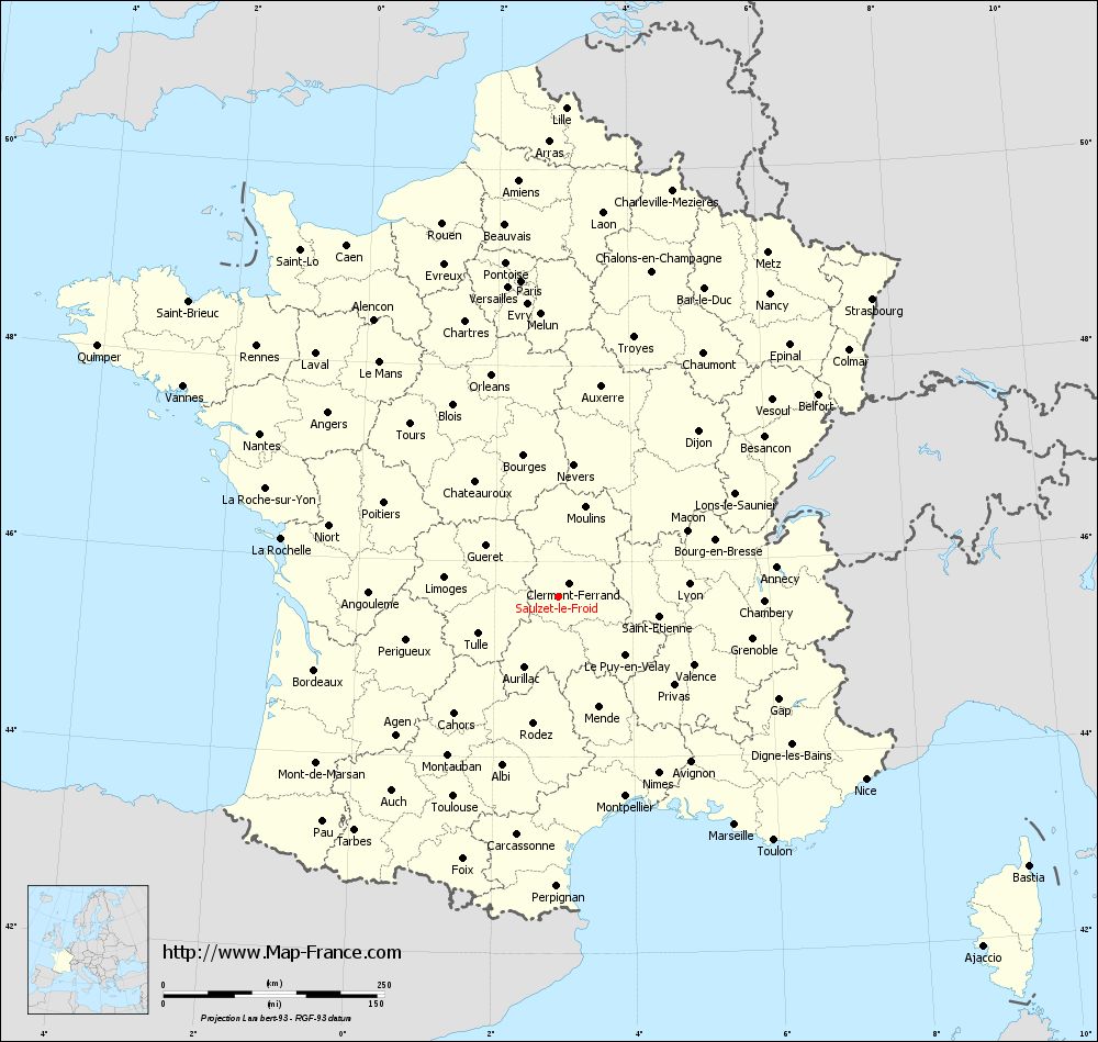 Administrative map of Saulzet-le-Froid