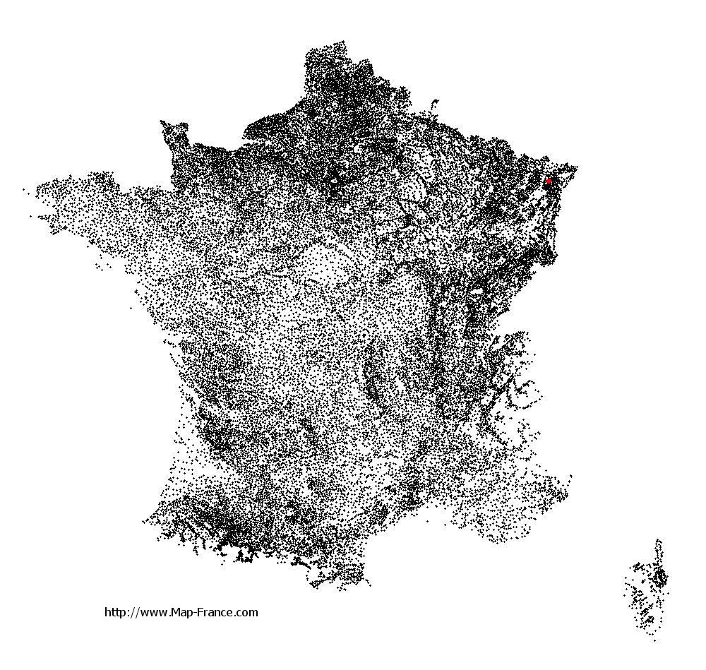 Gottesheim on the municipalities map of France