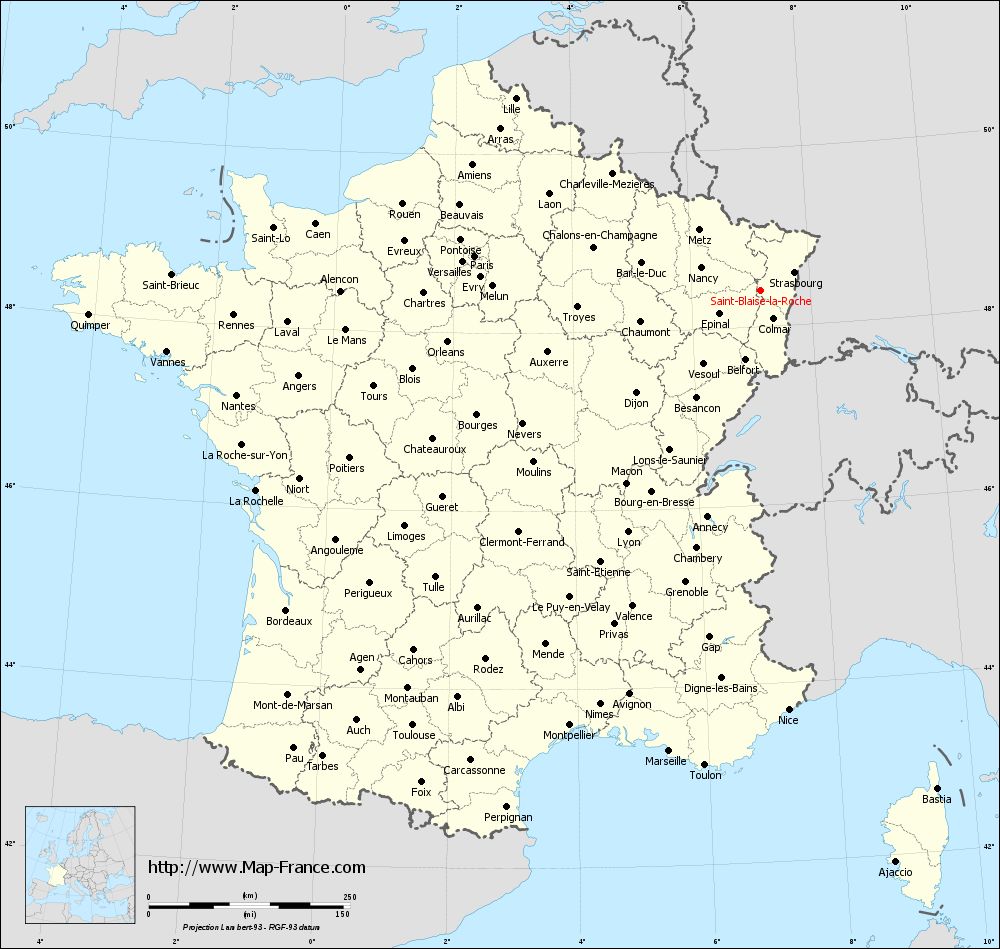 Administrative map of Saint-Blaise-la-Roche