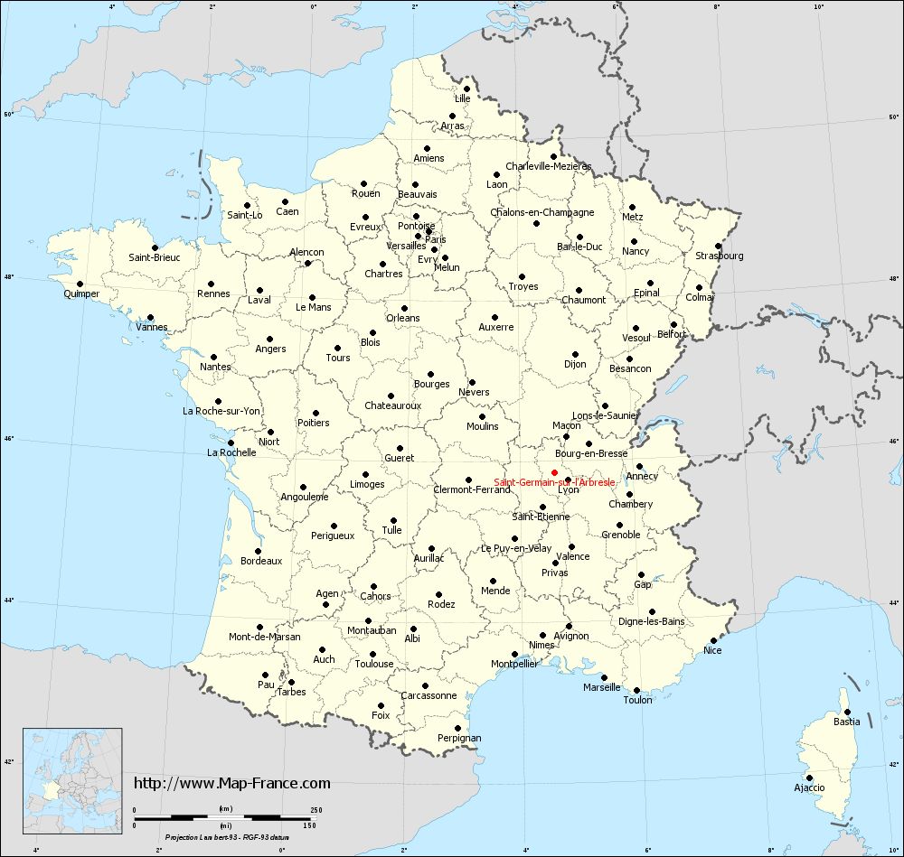 Administrative map of Saint-Germain-sur-l'Arbresle