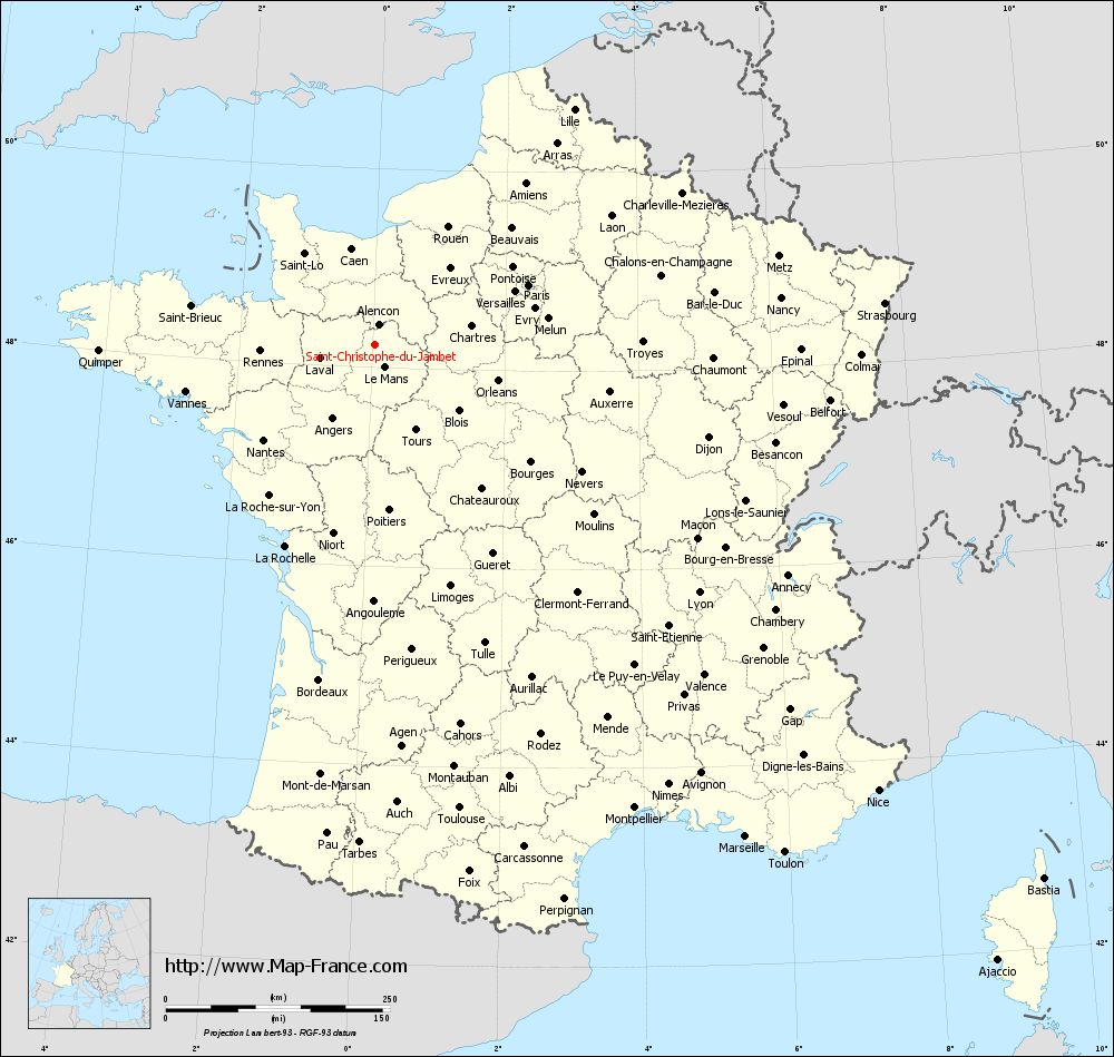 Administrative map of Saint-Christophe-du-Jambet