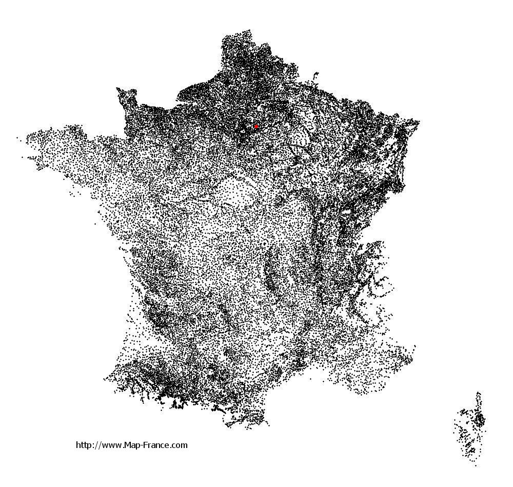 Charny on the municipalities map of France