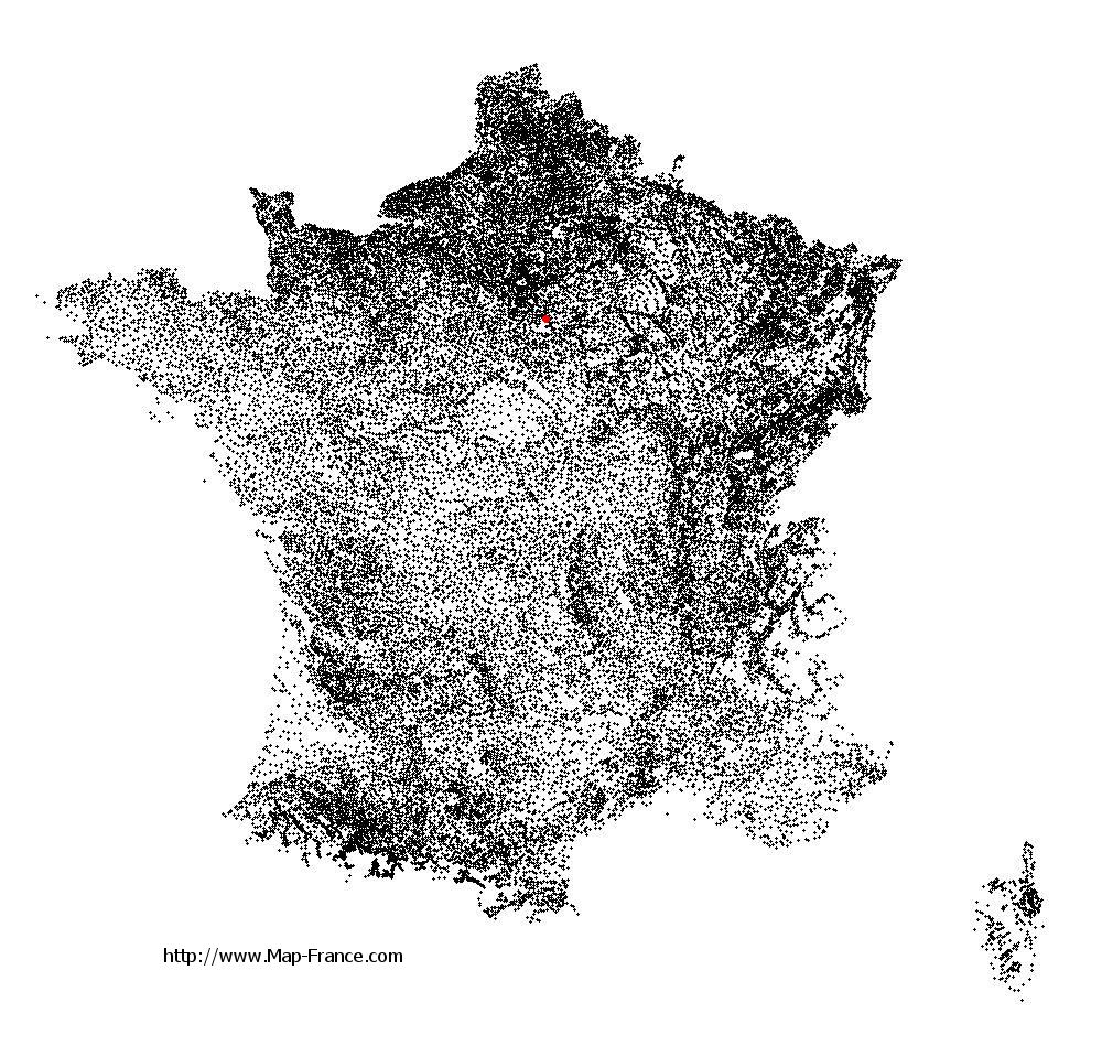Chartrettes on the municipalities map of France