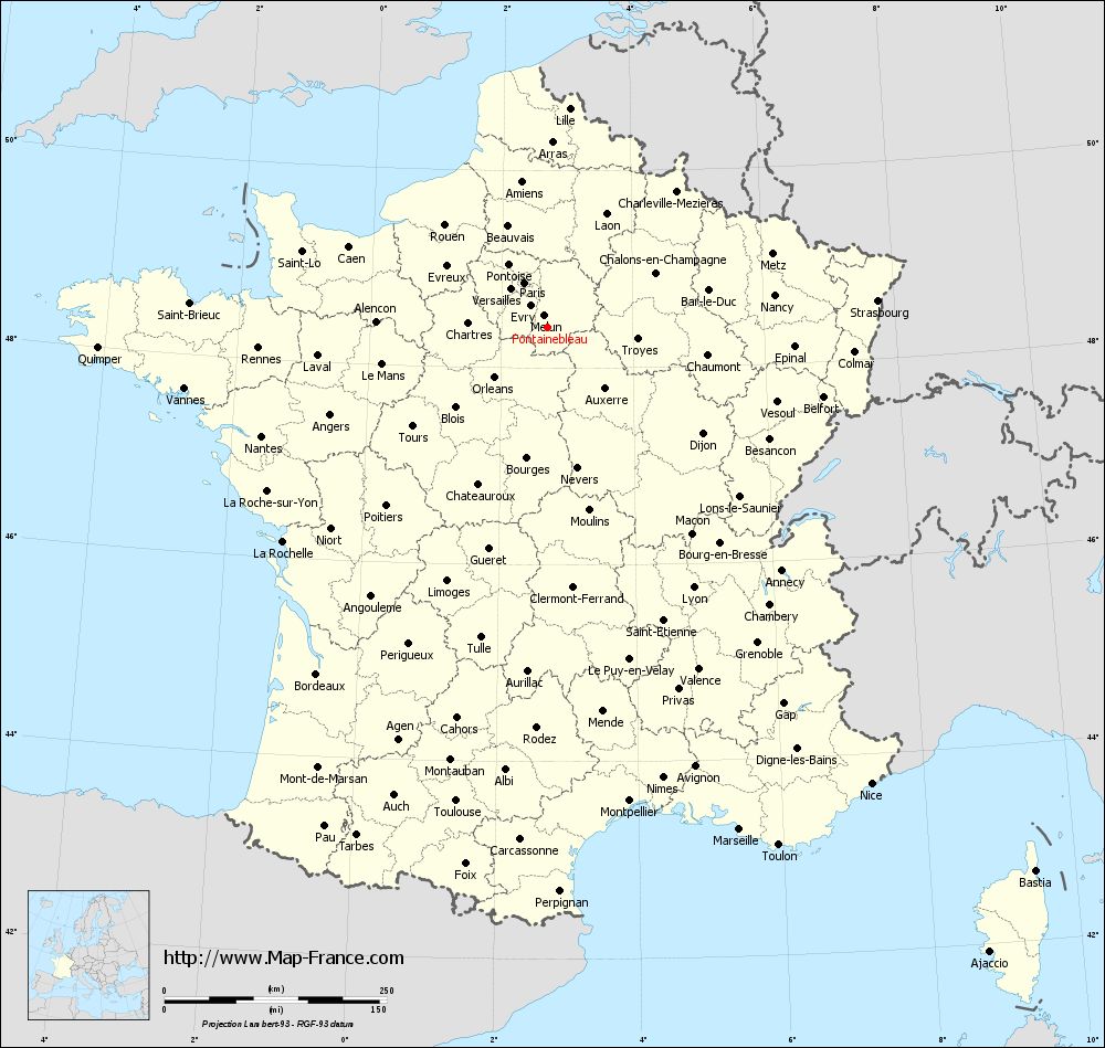 1900 Fontainebleau near Paris, France map. Antique. Château de  Fontainebleau.