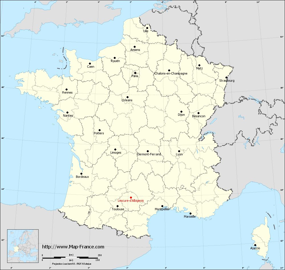 Carte administrative of Lescure-d'Albigeois