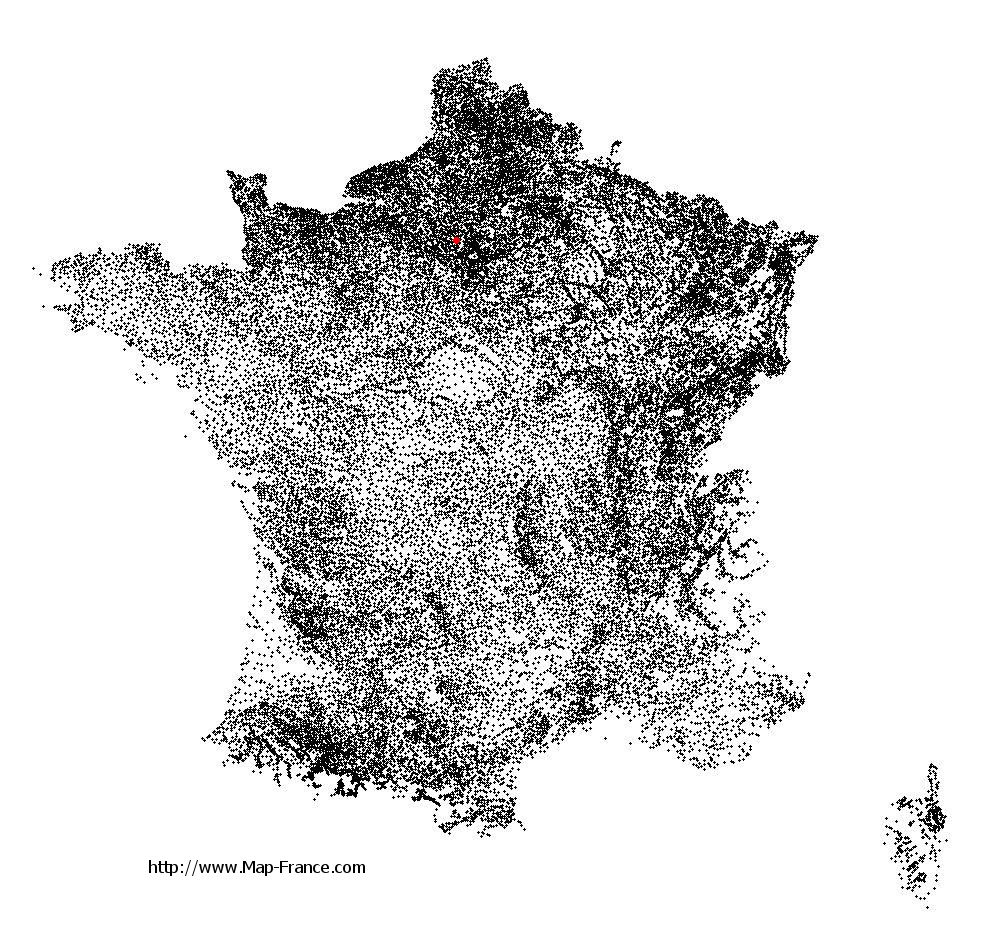 Vauréal on the municipalities map of France